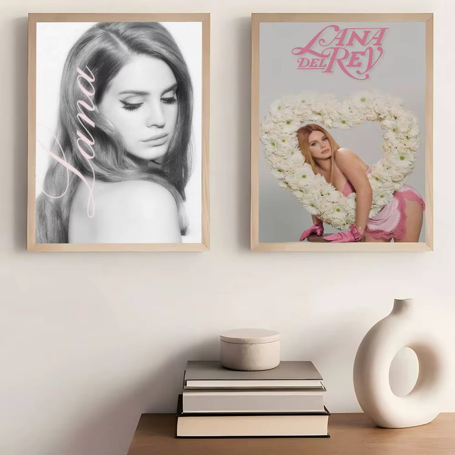 Lana Del Rey Klassische Filmplakate Wandkunst in Schwarz und Rosa als grafisches Poster im nordischen Stil - Bild 2
