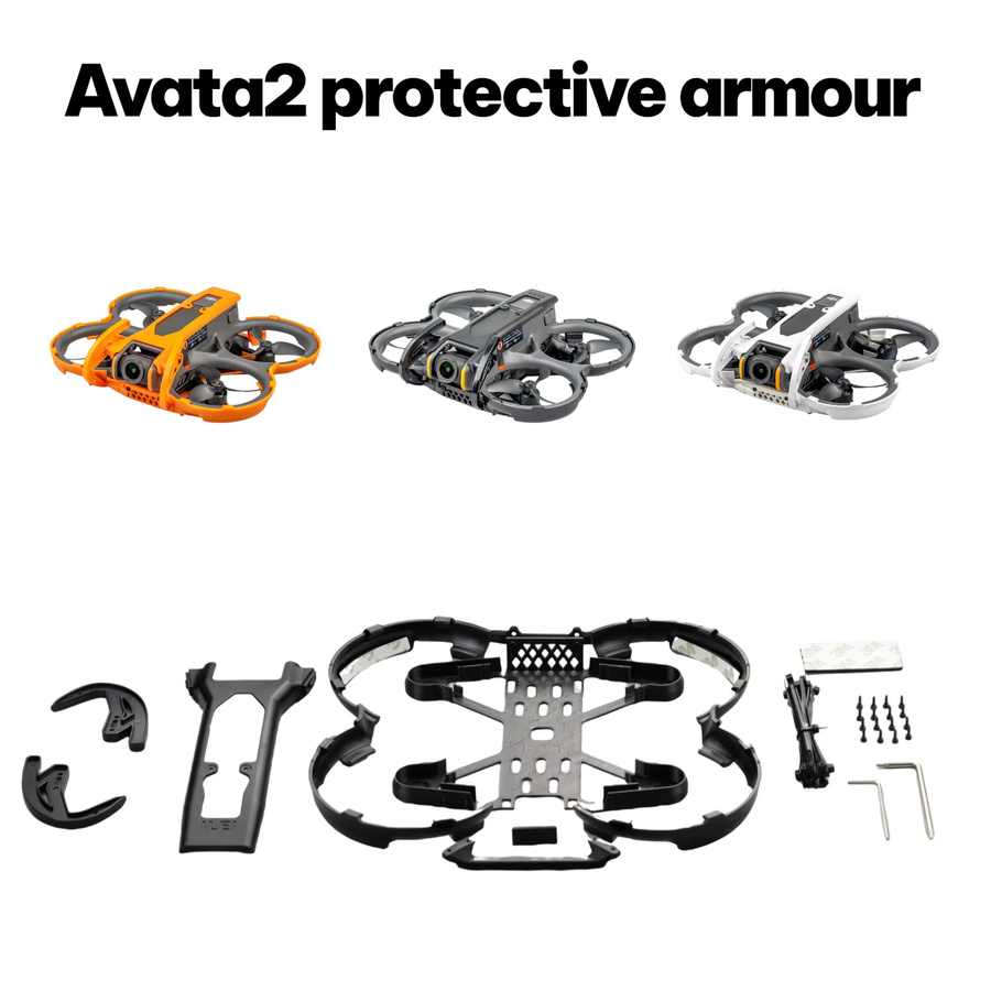 DJI Avata 2 Vollschutz-Kit mit 360 Grad Anti-Kollisions-Stoßring, Gimbal-Schutz, Chassis- und Oberabdeckung in Weiß - Bild 2
