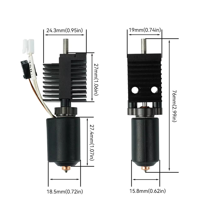 Creality K2 Plus Ersatz-Hotend mit gehärteter Stahl-Düse und Ganzmetall-Design für FDM 3D-Drucker - Bild 2