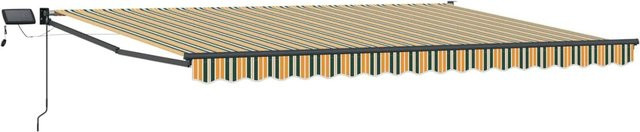 vidaXL Manuelle Gelenkarmmarkise mit LED-Beleuchtung aus Polyester, B: 450 cm, T: 300 cm - Bild 1