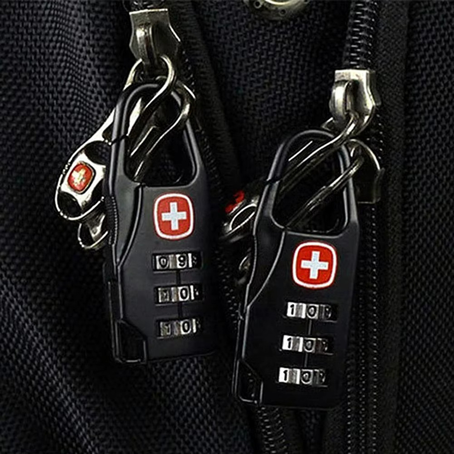 UWJU Kombinationsschloss aus Legierung für Reisegepäck und Rucksäcke, Schwarz - Bild 4