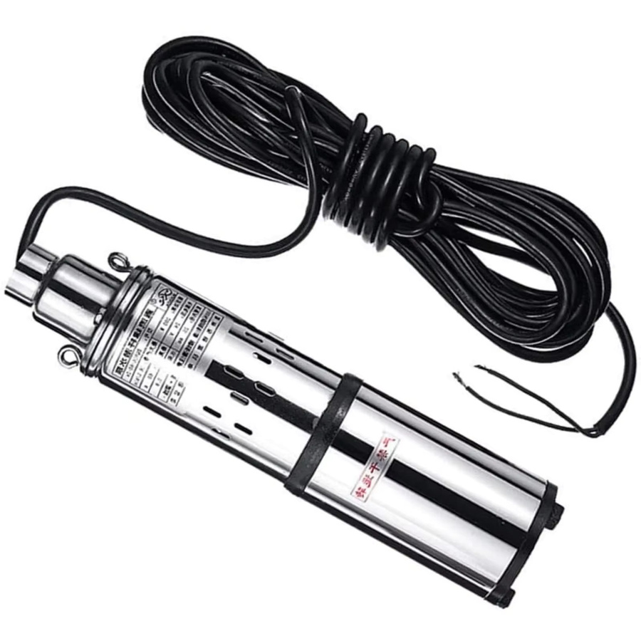 Bymaocar Edelstahl-Tauchpumpe 24V 200W in Silber für Tiefbrunnen mit 396GPH Durchfluss und 98ft Förderhöhe - Bild 2