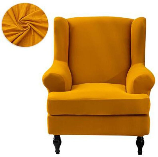 LEVIVEI Elastischer Sesselbezug für Wingback-Sessel und Ohrensessel, Grau, Waschbar, Universal Passform - Bild 1