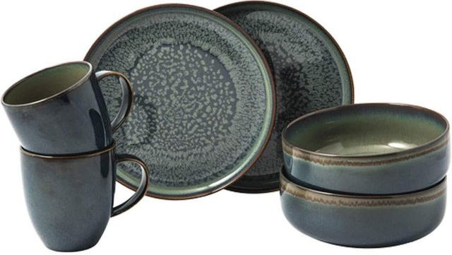 Villeroy & Boch like. Frühstücks-Set Crafted Breeze aus Porzellan, 6-teilig, Blau - Bild 1