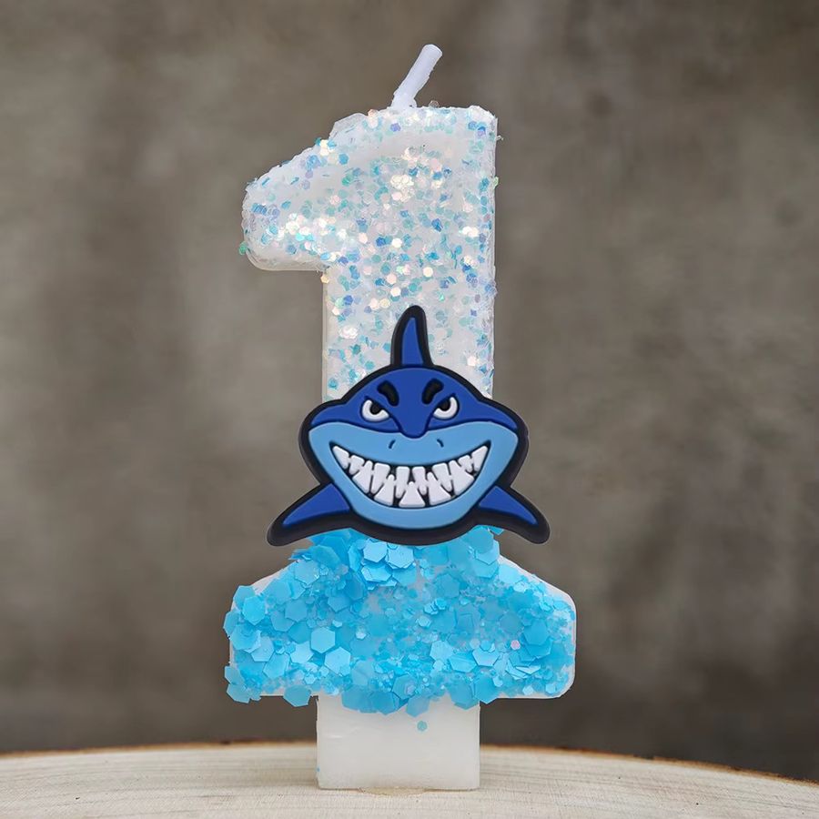 Potdemiel Hai Kuchenkerzen für Baby Geburtstag und Baby Shower Dekoration - Bild 2