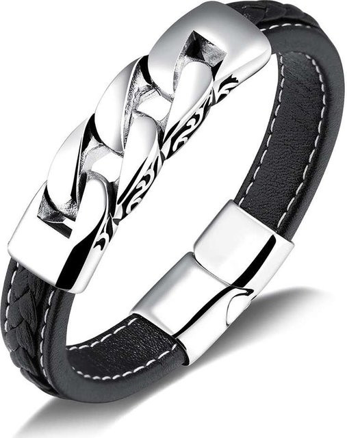 YIRAN Jewelry Armband Edelstahl, Schwarz, Herren, 215 mm - Bild 1