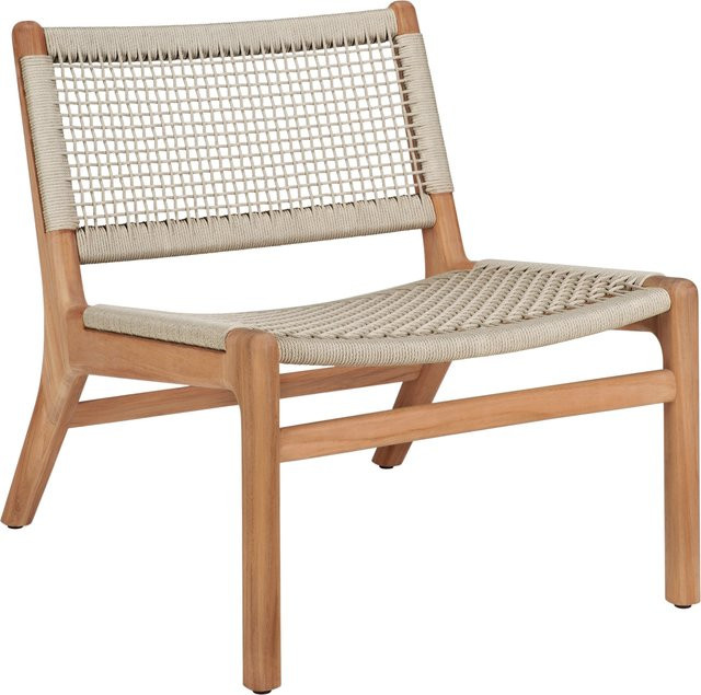 Ethnicraft Jack Outdoor Lounge Chair in Braun mit beigen Cord-Polstern - Bild 1