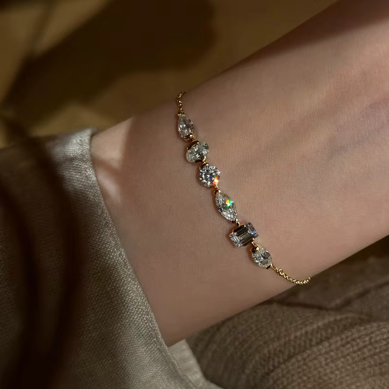 Lnngy Armband, 14 Karat Gold gefüllt, Moissanit, Zirkonia, Damen - Bild 5