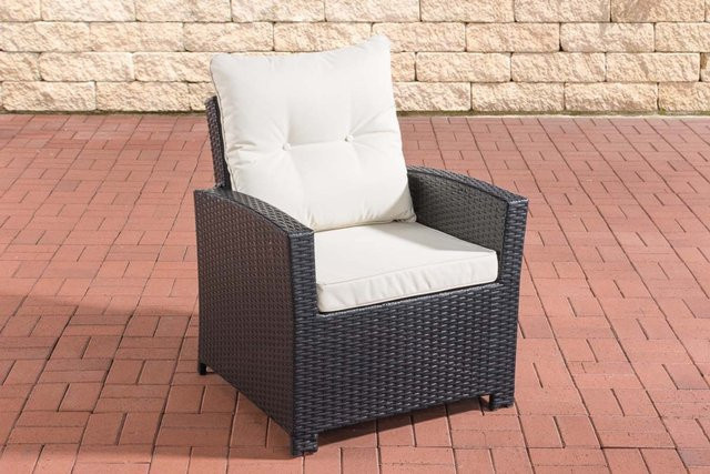 TPFGarden Sessel Fino in Cremeweiß und Schwarz aus Rattan und Metall - Bild 1