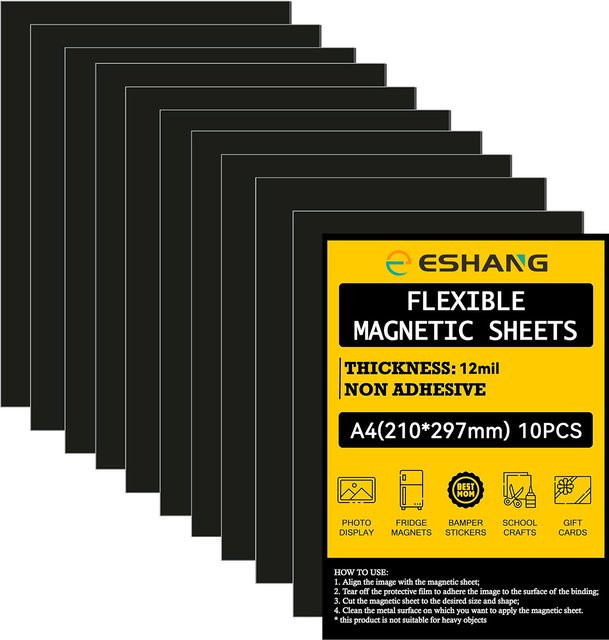 10 Stück flexible einseitige Gummi-Magnetplatten in Schwarz für A4/5R zum Schneiden - Bild 1