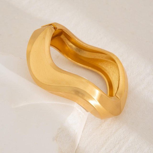 YIRAN Armreif Messing, Gold, Damen, Wassertropfen - Bild 1