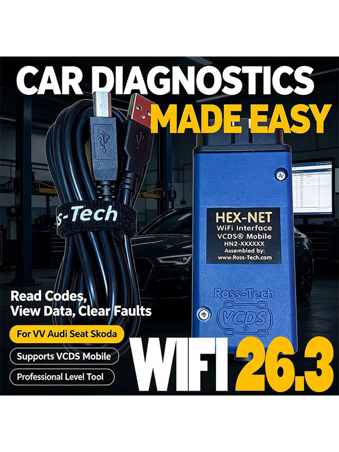 VCDS VAGCOM Interface HEX V2 mit WIFI für VW, Audi, Skoda und Seat – Blau – Update 26.3 - Bild 4