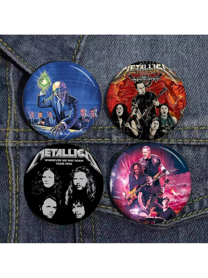 Potdemiel Brosche, M-MetallicaS Band Cartoon, Anime, Runde Anstecknadel - Bild 5