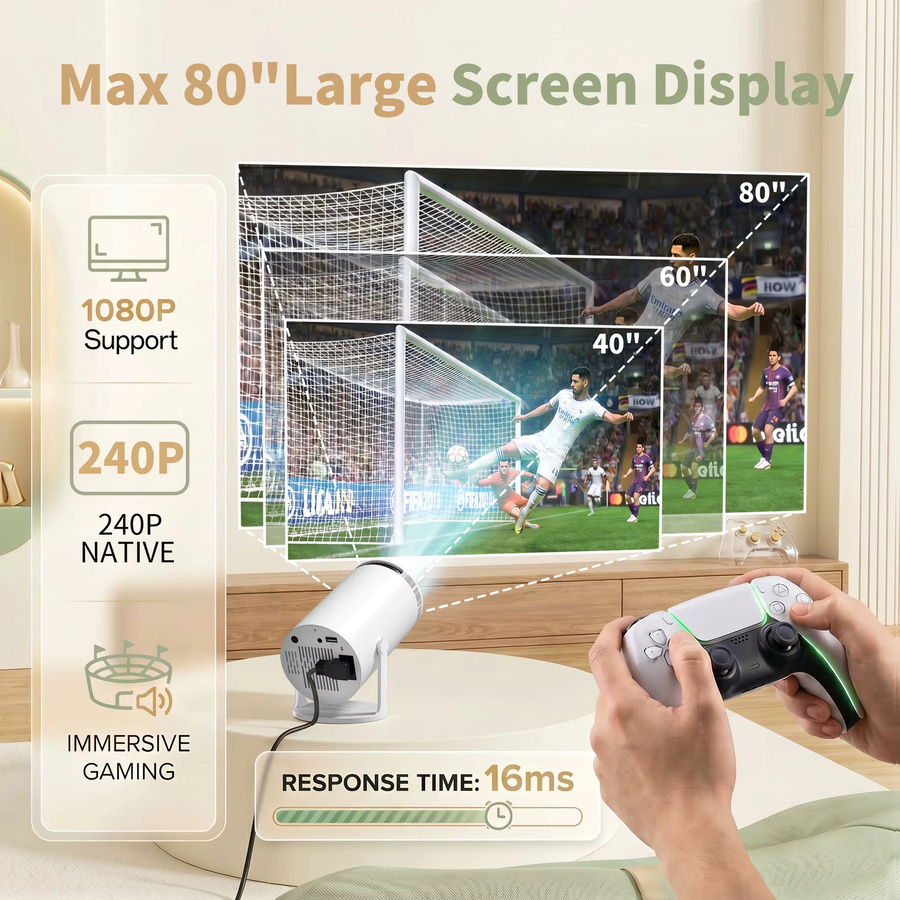MAOHUTER 4K Heimkino Projektor mit WLAN, Bluetooth und Android in Weiß - Bild 3