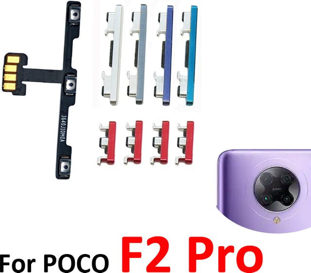Xiaomi Poco F2 Pro Pocophone Ersatzteil Set: Ein/Aus- und Lautstärketasten als internes Flexkabel in Grau und Multicolour - Bild 1