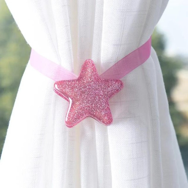 Magnetischer Vorhanghalter mit Pentagramm-Design von Love Home Garden in Rosa - Bild 1