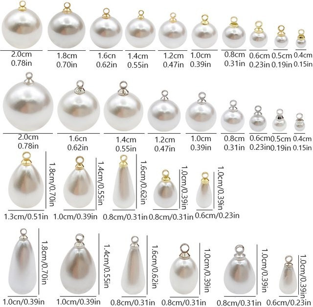 Perlen Anhänger Charms, ABS, Weiß, Vintage, Unisex - Bild 1