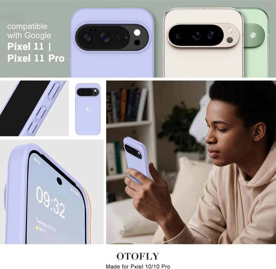 Hautfreundliche Flüssig-Silikon Handyhülle für Google Pixel 11 Pro 10 Pro XL 9 8 7 6 10A 9A 8A 7A in Grau und Lila - Bild 2