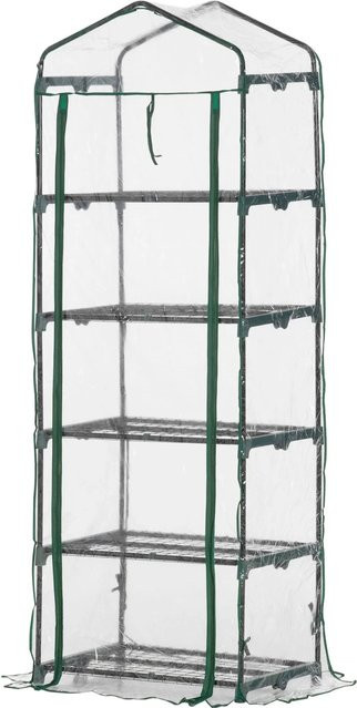 Furnicato Mini Foliengewächshaus mit 5 Regalen in Grün und Transparent, B/T/H: 69 x 49 x 193 cm - Bild 1