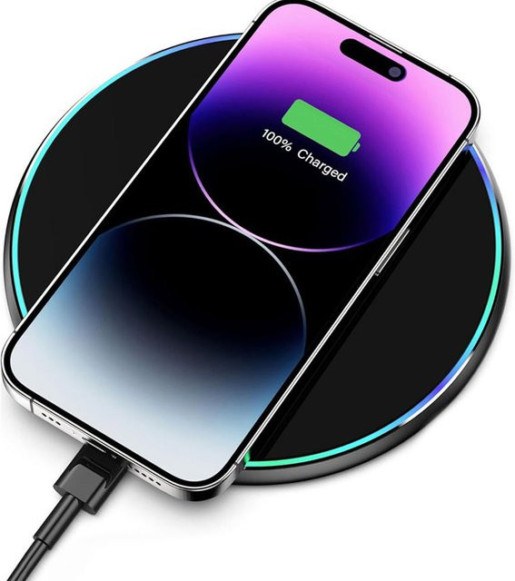 KEPHE Kabelloses Schnellladegerät 15W mit Quick Charge QC 3.0 und magnetischer Basis für iPhone und Samsung in Schwarz - Bild 1