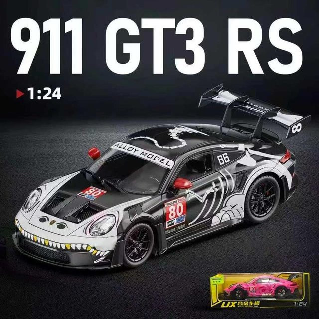 Linyi toy car Gt3 Rs Tyrannosaurus Rex Lackierung, Modellauto, 1:24, Metall, ab 14 Jahren - Bild 1
