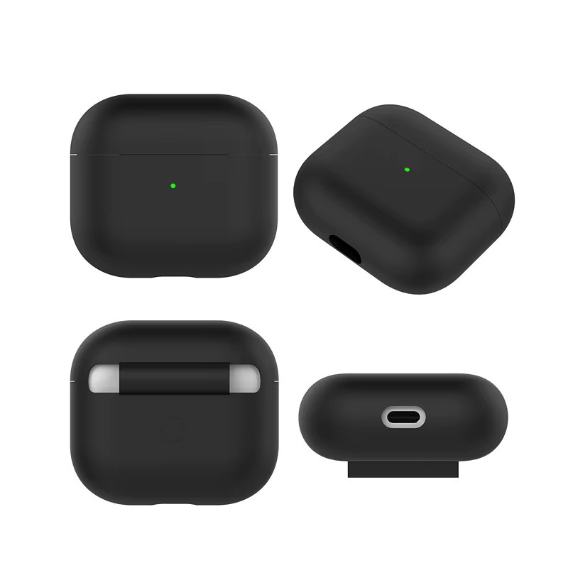 Schutzhülle aus weichem Silikon für Apple AirPods Pro und AirPods 4 in Schwarz von OLPAY - Bild 5