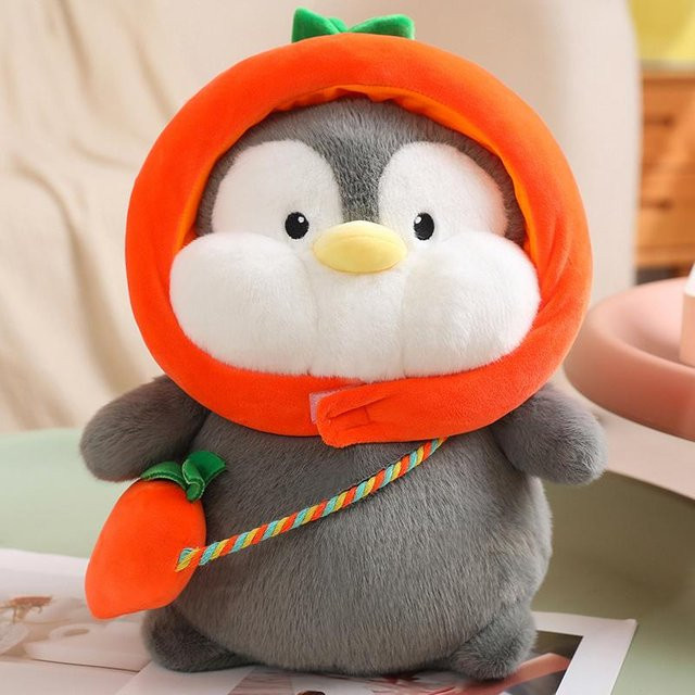 Kidsly Plüschpuppe Frucht Pinguin Ente Karotte Kürbis Schildkröte, Gelb, ab 14 Jahren - Bild 1