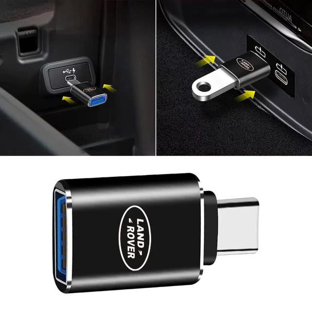 Auto-Ladeadapter USB-C zu USB-A Konverter in Schwarz für Land Rover Ranger Autobiography, Freelander und Evoque - Bild 1