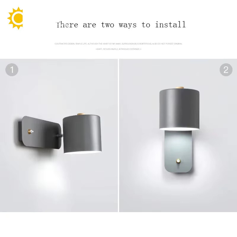 Moderne LED-Wandleuchte von IISINUO aus Metall, verstellbar und drehbar mit Schalter für Schlafzimmer und Flur - Bild 2