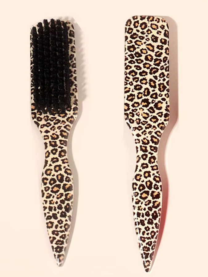 Haarbürste mit Leopardenmuster zur Kantenkontrolle, Unisex - Bild 5
