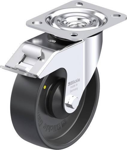 Blickle Stahlblech-Lenkrolle 125KA-FI-EL aus verzinktem Stahl mit L-PP Rad, Durchmesser: 125 mm, Tragfähigkeit: 200 kg - Bild 1