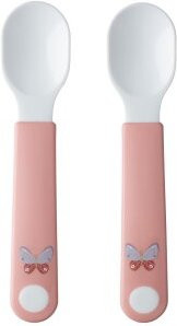 Mepal Mio Lernlöffel Set für Kinder mit rutschfestem Griff, 2 Stück, Flowers & Butterflies, Mehrfarbig - Bild 1