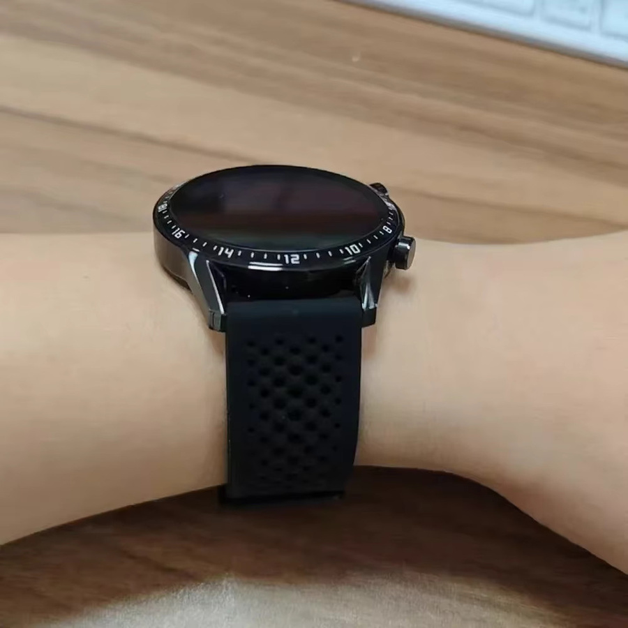 Uhrenarmband Silikon, Schwarz, Unisex - Bild 3