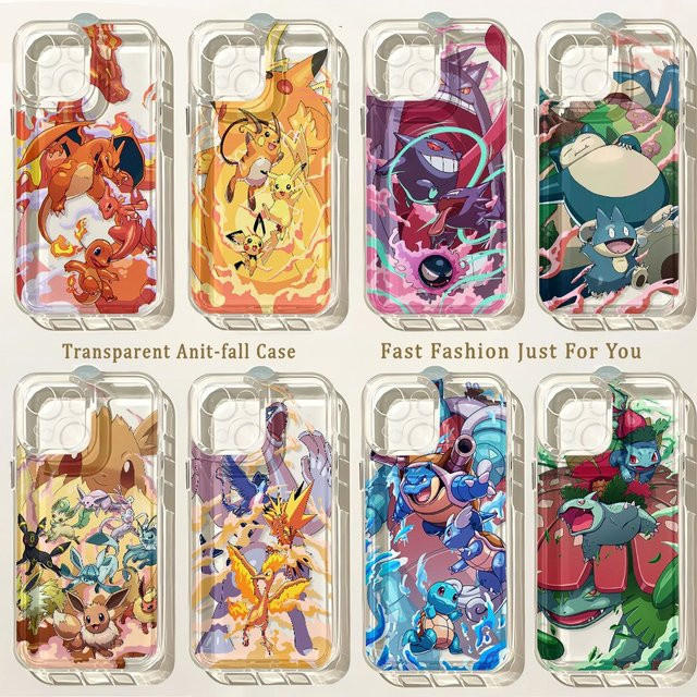 Bandai Pokémon Charizard Handyhülle für iPhone 17 16 15 14 13 12 11 Pro Max Plus X XR XS Transparent - Bild 1