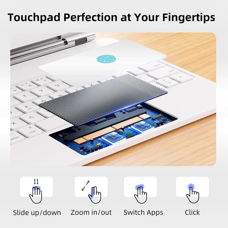 Apple Magic Keyboard mit Touchpad für iPad 10. und 11. Generation, Magnetische Smart-Hülle in Weiß - Bild 2