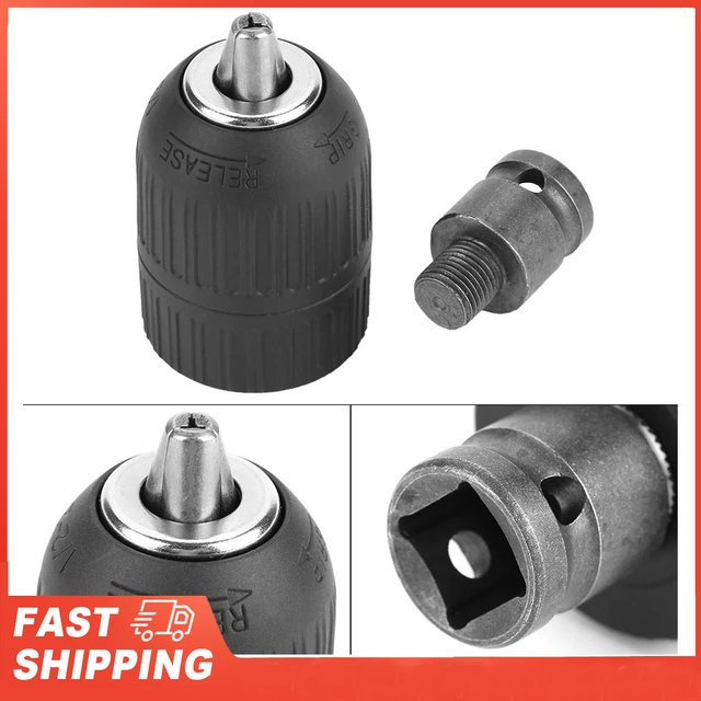 Schnellspannbohrfutter 2-13 mm mit 1/2-20UNF Gewinde und Bohrfutteradapter für Schlagschrauber in Grau - Bild 1