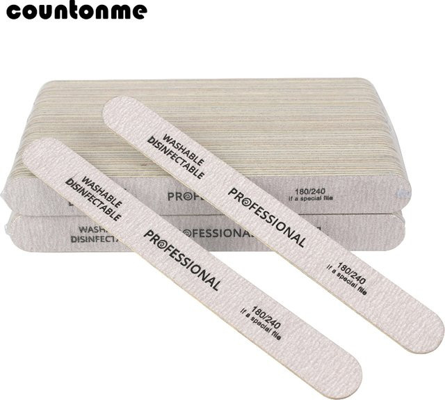 Countonme Holz Nagel Feilen, 100 Stück, 180/240 Körnung, Doppelseitig, Unisex - Bild 1