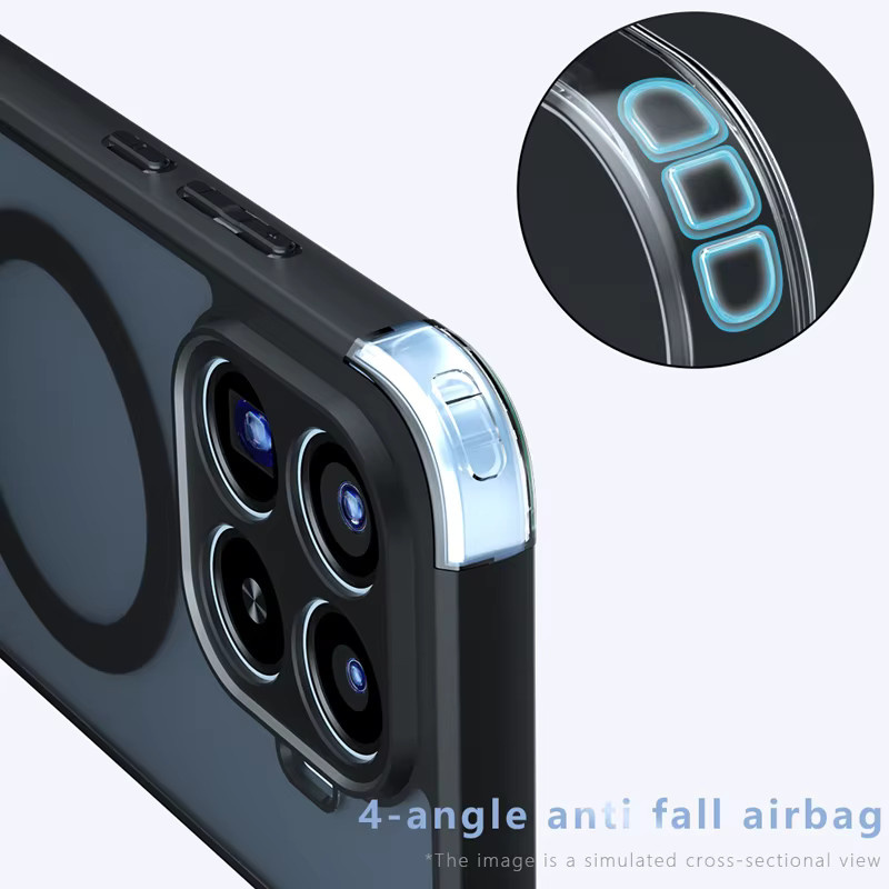 Luxuly MagSafe Handyhülle für Xiaomi 17T Pro und Xiaomi 17T, magnetisch, stoßfest und matt, Farbe: Schwarz - Bild 2