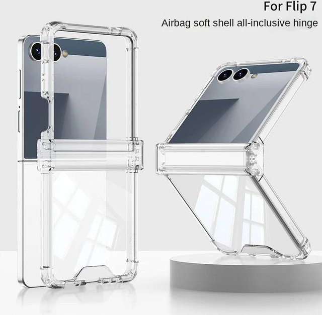 Transparente Stoßfeste Klapphülle mit Rundumschutz für Samsung Galaxy Z Flip 6 und Galaxy Z Flip 7 - Bild 1