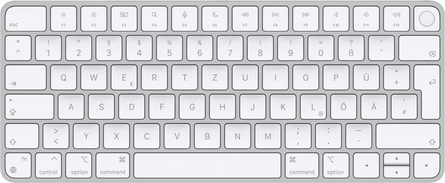 Apple Magic Keyboard mit Touch ID, Bluetooth und USB-C, QWERTZ (DE), Weiß/Silber - Bild 1