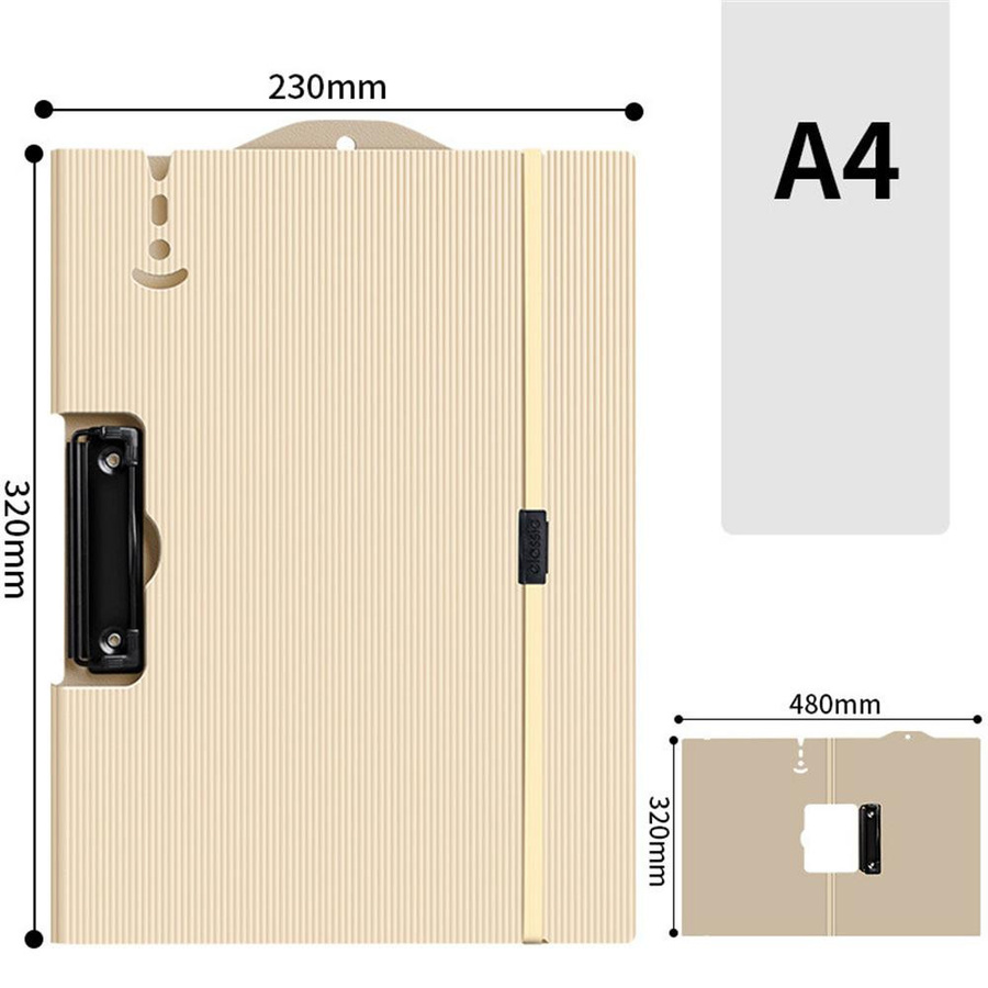 Yiran Furniture Dokumenten-Clip-Ordner A4 Zwischenablage aus Kunststoff in Beige - Bild 3