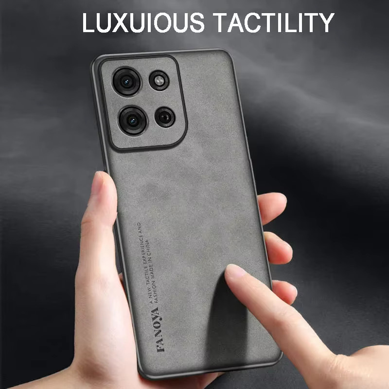 Business Schaffell-Leder-Hülle mit TPU-Rand für Motorola Edge 70 60 50 40 Neo Pro Ultra Fusion, Farbe: Braun, Anti-Drop Schutzhülle - Bild 3