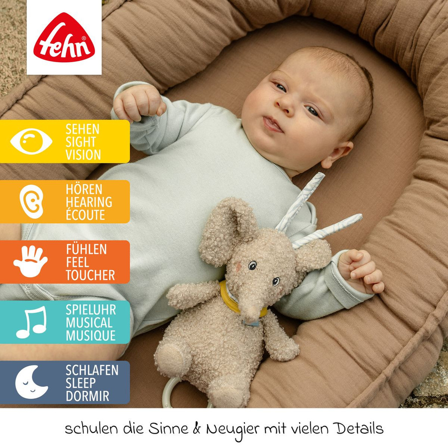 Fehn Mini-Spieluhr Elefant Erik, Plüsch / Textil, ab 0 Jahre - Bild 2