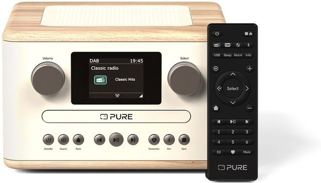 Pure Classic C-D4 CD/Radio-System in Baumwoll-Weiß/Eiche mit DAB+ und CD-Player - Bild 1