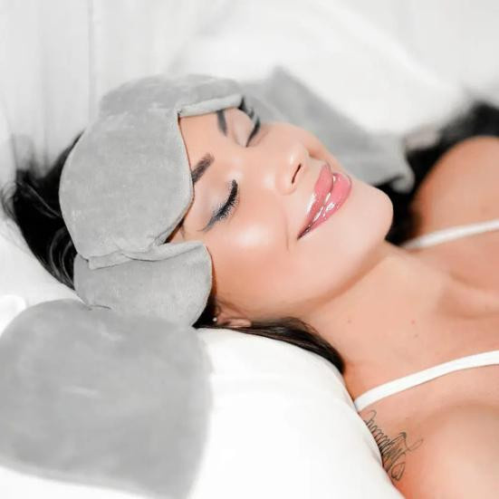 EonX Schlafmaske mit Mikroperlenfüllung, schwarz, Unisex - Bild 1