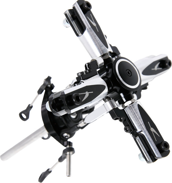 Align T-rex 450 V2 RC Hubschrauber Flybarless 4 Blades Hauptrotorkopf, Ersatzteil, Metall, Schwarz - Bild 1