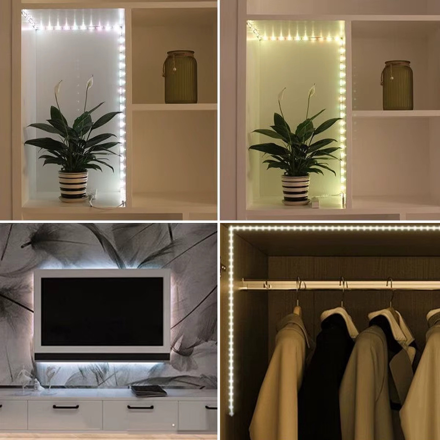 USB LED-Lichtleiste mit 2835 SMD-LEDs für Schminktische und Kleiderschränke, Farbe: Weiß, DC 5 V - Bild 2