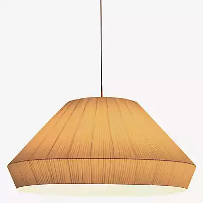 Bover Mei Pendelleuchte in Beige mit Stoffschirm im modernen Dome-Design - Bild 1
