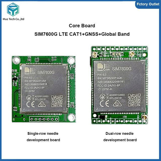 SIMcom SIM7600G Core Board Entwicklungsboard mit 4G LTE CAT1 Modul, GNSS-Unterstützung und Antennen-Breakout-Kit in Grün - Bild 1