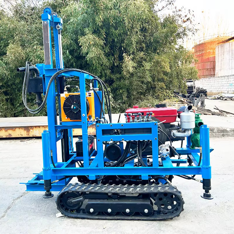 YINSITANDUN Diesel-Hydraulisches tragbares Wasserbrunnen-Bohrgerät mit Radmontage und Stoßdämpfung in Blau - Bild 3